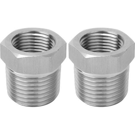 2 adaptateurs BSP mâle-femelle pour tuyauterie, réducteur, manomètre pneumatique, joint d'eau 1/2-3/8 (1/5)