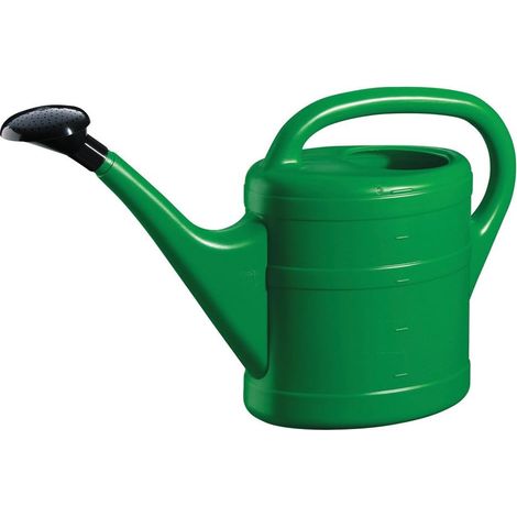 Gartengießkanne – 1 Stück – Robustes Polyethylen – Abnehmbarer Duschkopf inklusive – Für Zimmer- und Gartenpflanzen – Grün, 5 Liter