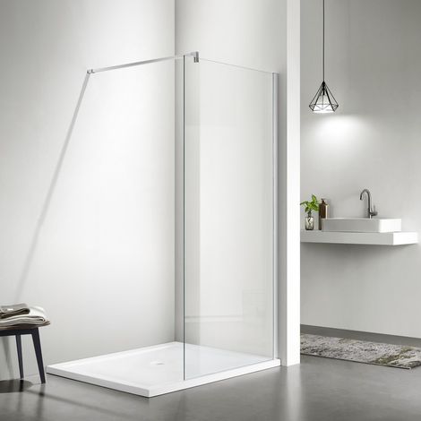 Paroi de Douche Fixe 120 cm Verre 8 mm Profilé Alu mat - Bahia