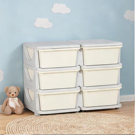 Commode enfant 6 tiroirs hauteur adaptée 75 x 37 x 56,5 cm (1/5)
