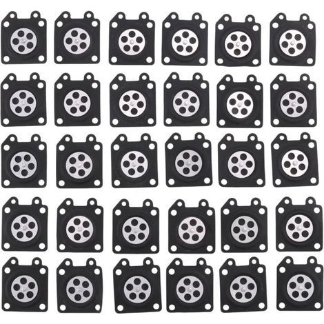 30 Pièces de Carburateur Tampons Membrane pour Tronçonneuse Modèles 2500 3800 4500 5200 5800 (1/4)