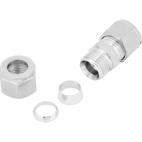 Raccord De Compression En Acier Inoxydable - Double Bague Droite Égal - Pour Tuyaux Même Diamètre - Acier 304 - Lot De 1 (1/5)