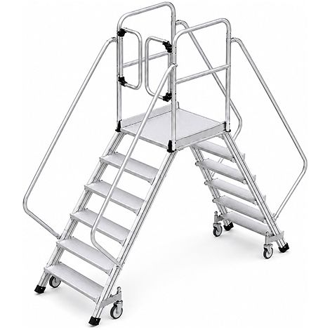 Plateforme mobile 2x6 marches - Hauteur max. de travail 3.45m - 638906-MCP (1/4)