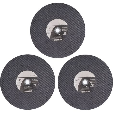 Ortviai Disque de coupe abrasif pour meuleuse d'angle – 3 pièces, diamètre 355 mm, alésage 25,4 mm, émeri (1/5)