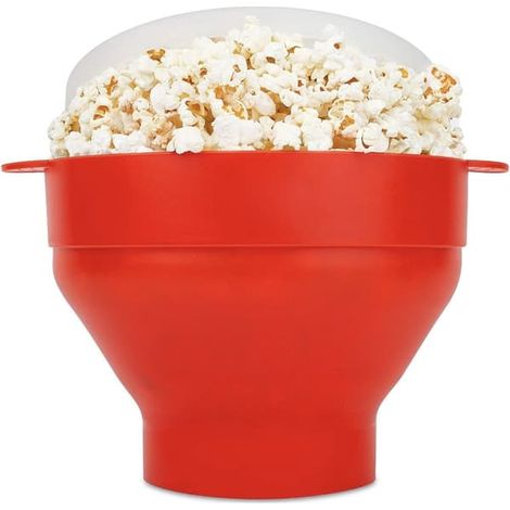 Foldable Popcorn Maker Bowl - Make popcorn in the microwave - red (1/5)