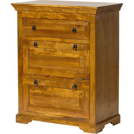 Kommode Akazie hellbraun lackiert 80x45x100 cm (BxTxH) montiert OXFORD 0904 (1/3)