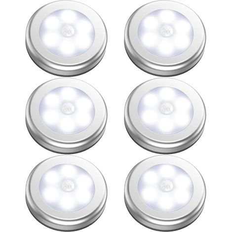 Lampe d'intérieur à détecteur de mouvement fonctionnant sur piles, éclairage LED pour placard, veilleuse sans fil à piles, applique murale pour garde-manger, armoire, penderie, cuisine, escaliers, mar (1/4)