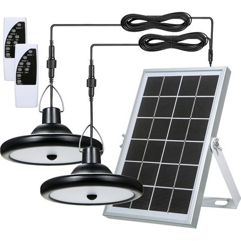 Lampe solaire suspendue d'extérieur à LED, étanche IP65, alimentée par énergie solaire, avec détecteur de présence et télécommande, idéale pour une entrée, une cour ou une allée. (1/5)