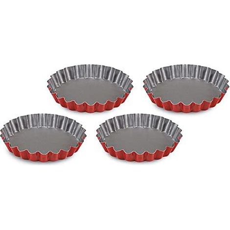 Juego moldes tartaletas Lumarko rojo 12 cm acero (1/2)