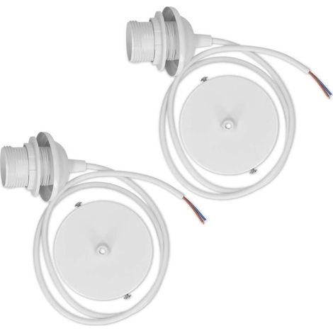 2x câble électrique pour lampe - Câble avec douille E27 et anneau de fixation - Suspension pour luminaire de plafond (1/4)