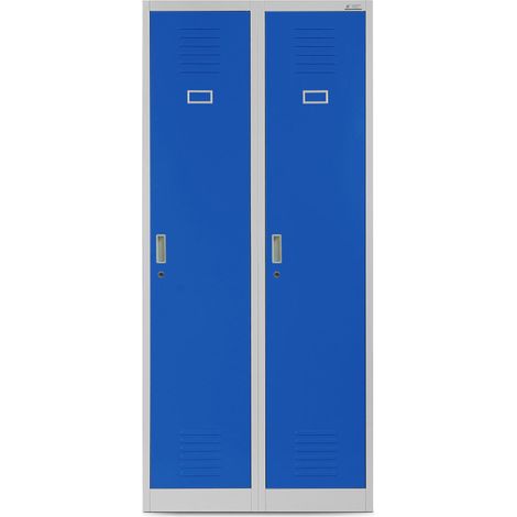 Armoire industrielle en métal pour les documents KACPER, 800 x 1800 x 500 mm, gris bleu