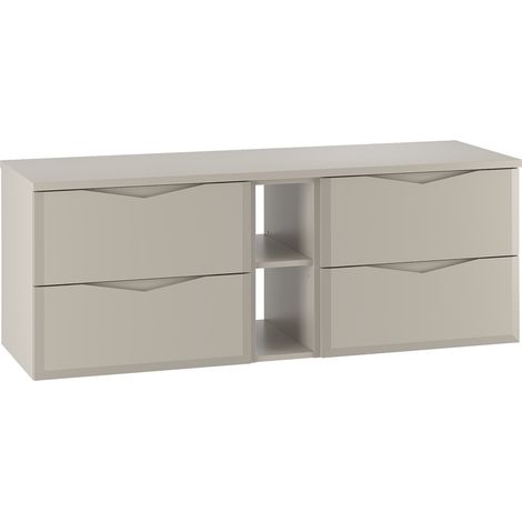 Waschtischunterschrank 140cm Ellie mit 4 Schubladen, Kaschmir