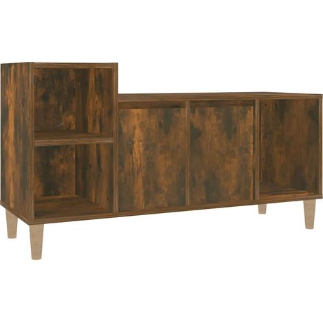 Meuble TV, Étagère TV, Meuble de Salon, Chêne fumé 100x35x55 cm Bois d'ingénierie OIB4158E (1/5)
