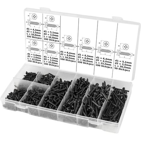 Linsen Blechschrauben Set 750tlg.
Linsen Blechschrauben Set 750tlg. (1/3)
