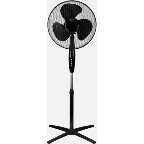 ABRILA - Ventilador de Pie Flip 45W  3 Velocidades y 3 Aspas  Orientable  Fijo y Rotatorio  Diseño Moderno  48x48 cm  Negro
