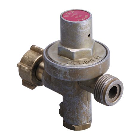 Détendeur haute pression fixe propane 8kg/h - 1,5 bar - entrée écrou bouteille - sortie M20x150 - Gurtner