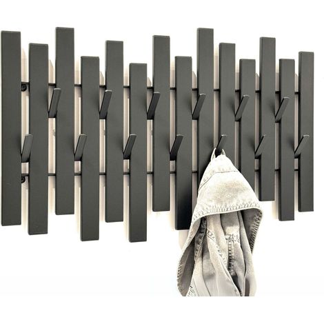 Dandibo – Porte-manteau mural 96637 en métal noir – Dimensions 58x38cm – Charge maximale 3,6kg – Installation rapide avec crochets pratiques (1/5)
