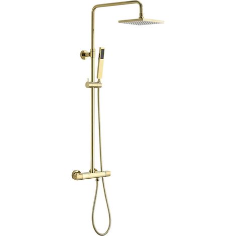 Sapho Spy - Set doccia con termostato, 20x20 cm, oro SZ139 (1/5)