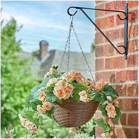 30cm Hanging Basket Artificial Flowers Garden D�cor Fake Floral & Foliage Hanging Chain Colourful Indoor Outdoor Patio, Home, Garden Decoration Weather & UV Resistant (Begonia Blooms) (1/3)