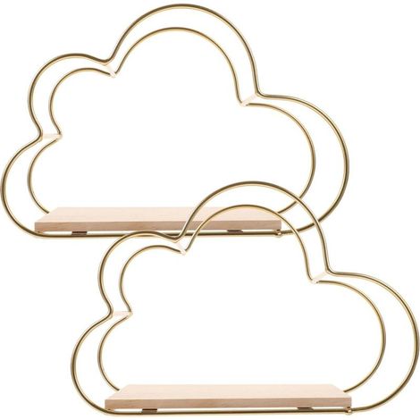 Étagère murale flottante « Nuage » (Lot de 2) – 30 x 9,5 x 20 cm – Idéale pour chambre d'enfant, salon ou salle de bain – Rangement pour livres et objets