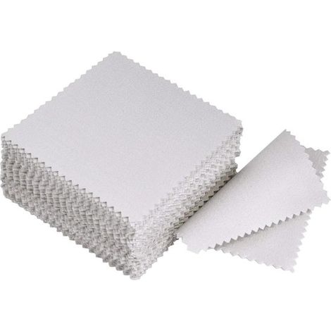 Paños de limpieza para joyas - Paños de microfibra para pulir - Pulido de joyas - Empaquetados individualmente - 50 unidades - Gris (1/5)