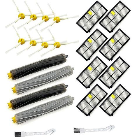 Accessoires de rechange pour balais robots iRobot séries 800/900 : brosse principale, brosse latérale, filtre, brosse (1/5)