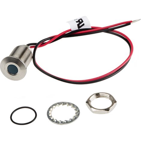 Voyant LED lumineux Bleu RS PRO, dia. 10mm, 21.6 26.4V c.c., IP67 ( Prix pour 1 )