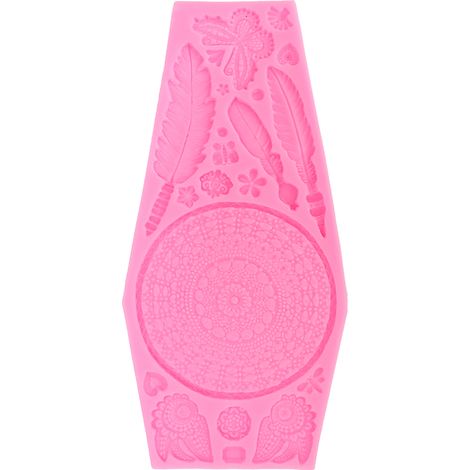 Moule silicone papillon plume texture DIY pour gâteau fondant biscuit chocolat décoration cuisson outil rose (1/5)
