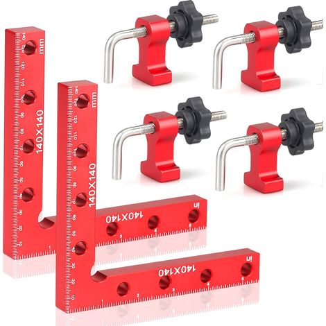 Bloc de positionnement à 90 degrés – Fixation de montage à angle droit en aluminium, carré de positionnement à 90, cadres photo, boîtes, armoires, outil de serrage de tiroirs (14 cm) (1/3)