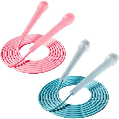 Pack of 2 Adjustable Skipping Ropes, 2.8 m Sport Skipping Rope, Ideal for Family and Training for Adults and Children, Fitness, Weight Loss, Crossfit, Boxing (1/5)