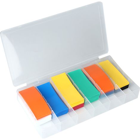 Kit de 280 gaines thermorétractables en PVC pour batteries 18650 avec boîte de rangement