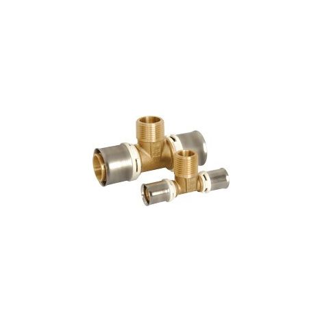 Raccord Té mâle à sertir - Ø 3/4 - 32 mm- réf : MCRTM432 - PB TUB