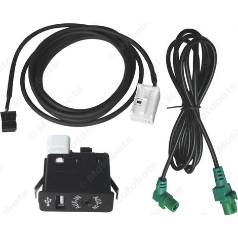 Suitable for BMW 3 Series, X5, X6, Z Series, E Series USB cable, AUX, USB switch socket + wiring harness, and car adapter. (1/4)