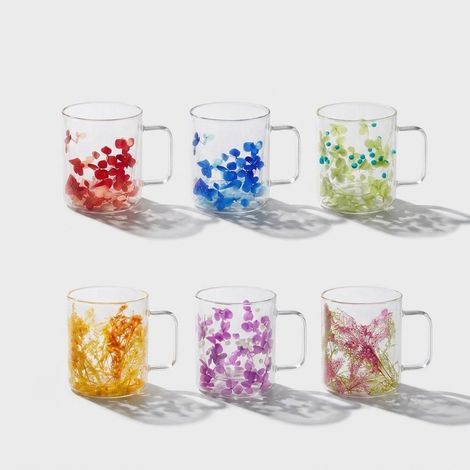 Set 6 mug in vetro decorato da tè e tisane Flovers Mug (1/5)