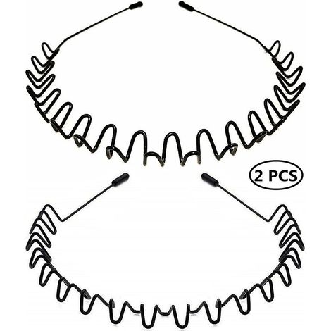 Bandeau tendance en métal pour homme et femme, bandeau pour homme, bandeau pour sport de plein air, bandeau pour femme, à clipser, antidérapant, lisse, élastique, peigne à dents, unisexe (1/3)