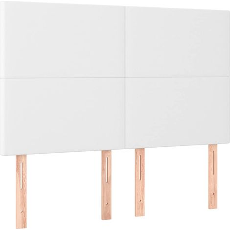Cabecero con luces LED cuero sintético blanco 144x5x118/128 cm vidaXL