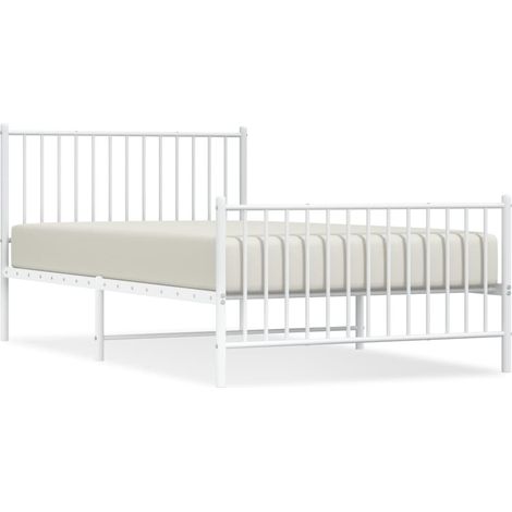 Maison Exclusive - Giroletto con Testiera e Pediera Metallo Bianco 107x203 cm (1/5)