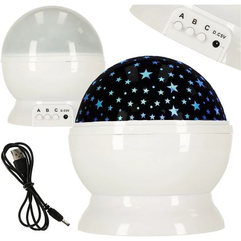 Projecteur d'étoiles pour enfants, veilleuse galaxie, USB/piles, étoiles colorées, rotation, chambre d'enfant (1/5)