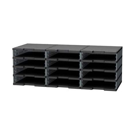 Trieur 12 cases standards Modulodoc Exacompta gris (1/3)
