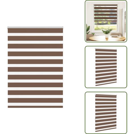vidaXL Zebrarollo Braun 115x150 cm Stoffbreite 110,9 cm Polyester (1/5)