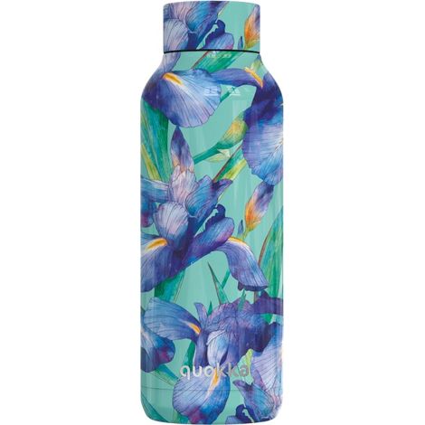 Quokka Solid - Bouteille isotherme en acier inoxydable 510 ml (Iris bleus) (1/5)