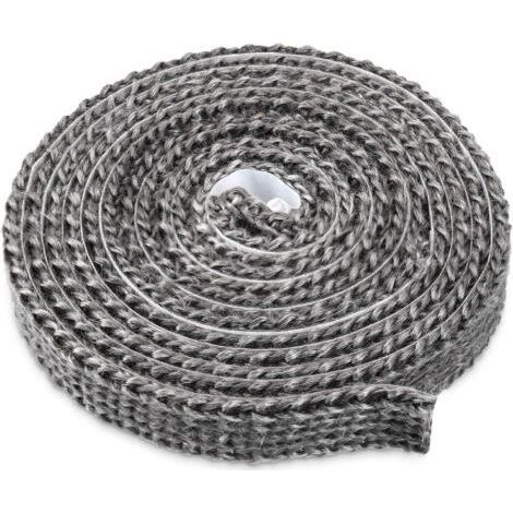 Bande d'Étanchéité Autoadhésive pour Poêles à Bois, Cheminées et Fours, en Fibre de Verre, Résistante à la Chaleur Jusqu'à 550°C, Dimensions 3mm x 20mm x 3m, Idéale pour Portes de Four et Chaudières (1/4)