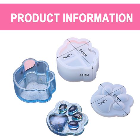 1 moule en silicone, forme patte de chat, pour résine époxy et rangement d'objets petits (1/5)