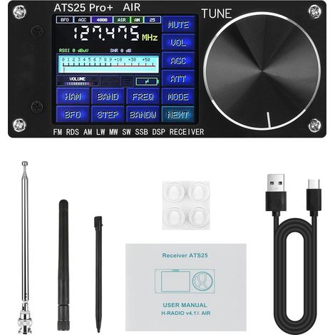 ATS25 Pro+ Récepteur radio FM SW SSB MW LW AIR SDR Bande aéronautique
