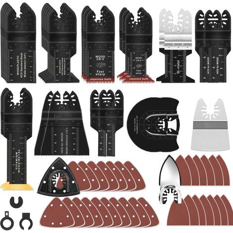 Lames d'outil multifonction 116pcs – Compatibles Einhell, Makita, Dremel – Pour bois dur et teck – Coupe nette et précise (1/5)