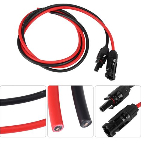 2,5 mm Paar rote/schwarze Solarmodul-PV-Kabelstecker (männlich/weiblich) (1/5)