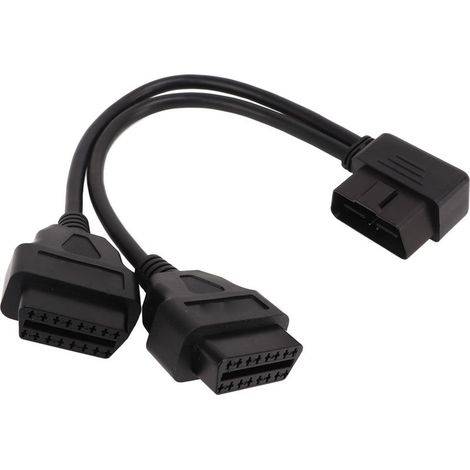 GARRYFIZH Cable d'extension OBD2 1 en 2 de type Y, adaptateur de cable d'extension de diagnostic de voiture 16 broches pour ports OBDII 12 V 24 V (1/5)