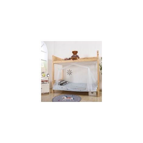 Moustiquaire pour dortoir, dortoir, lit superposé - Moustiquaire carrée - Pour lit d'étudiant, lit portable - Accessoires de literie - Blanc 90X190X160cm (1/3)