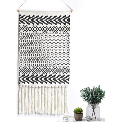 MINKUROW Macrame Appeso A Parete Boho Chic Tessuto Arazzo Tessuto Bohemien Cotone Tessuto Wall Art Decorazione Della Parete Per Camera Da Letto Baby Room Sfondo (Bordo) (1/5)