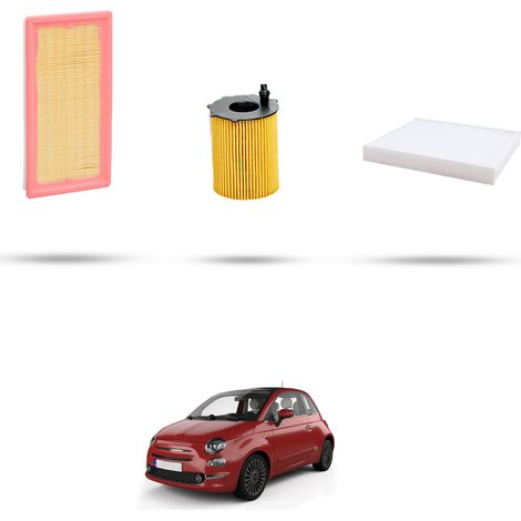 Kit tagliando 3 filtri compatibile con Fiat 500 0.9 TwinAir 77kw dal 2013 (1/5)
